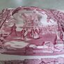 Masons Vista Cheese Dish Cover, Vintage Masons Ironstone Cheese Dish Cover , Masons Red & White Ironstone Cheese Dish Cover , Vintage Cheese Dish Cover. Image 2