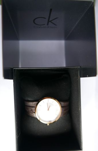 Ladies Brown Tassel Leather Rose-Gold Swiss Calvin Klein Designer Watch K2R 256