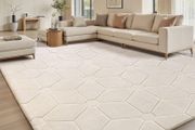 Rugs Living Room 120x160,3D Cream Area Rugs for Bedroom,Extra Large Rugs for living room,Machine Washable Anti Slip Short Pile Rug Carpets Mat for Kids Room Bedroom