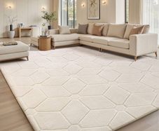 Rugs Living Room 120x160,3D Cream Area Rugs for Bedroom,Extra Large Rugs for living room,Machine Washable Anti Slip Short Pile Rug Carpets Mat for Kids Room Bedroom