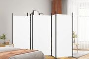 5-Panel Room Divider White 433x180 cm Fabric