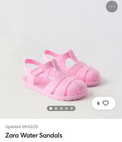 Zara pink jelly Velcro sandals Size 7 EUR 24 EUC