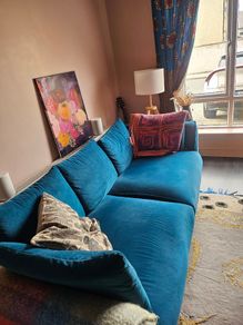 Teal 4 seater sofa