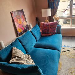 Teal 4 seater sofa