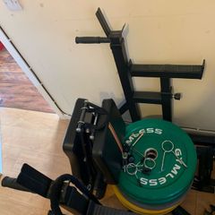 Bench/Squat Rack/Plates/Olympic Barbell