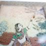 Vintage Wooden Trinket Box with Brass Detail & Glass Covered Picture Image 5