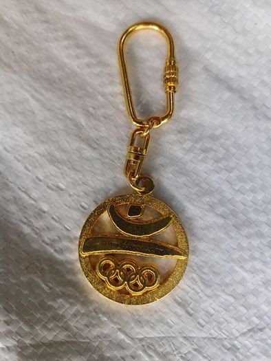 Vintage 1988 Barcelona Olympic Keyring Gold / Official 1992 Cobi & Brazil Pin