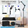Tablet Floor Stand, Adjustable Universal 360 degree Rotatable Metal Tablet Holder, Phone Stand for iPad/iPhoneX/iPad Pro or Other 4.7 12.9 Inch Screen Devices (Black) Image 7