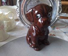 Brown Ceramic Dog Figurine