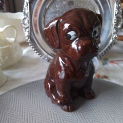 Brown Ceramic Dog Figurine