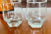 Pair Vintage Footed Hexagon Baileys Irish Cream Glassware