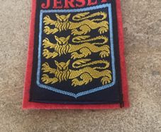 Vintage Patch JERSEY Coat  of Arms Woven Sew On Cloth Badge