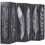 Folding Room Divider 228x170 cm Feathers Black and White Image 3