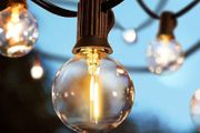FREE P&amp;P LED Outdoor Festoon Lights Mains Powered, 25FT Globe String Lights with 23pcs E12 Socket, 25Pcs G40 1W Plastic Bulbs Festoon Lights, Waterproof Garden Lights for Outside Patio Backyard Party