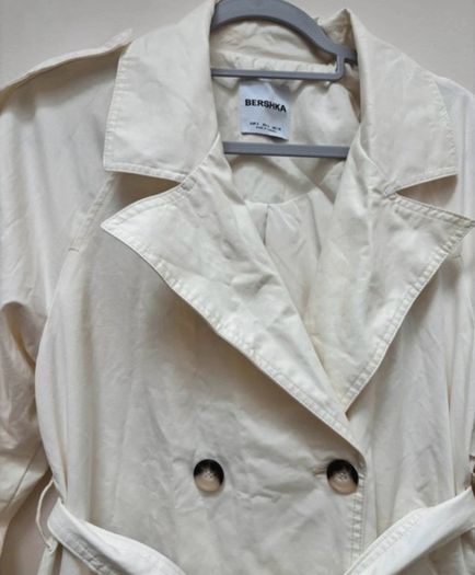 Bershka Cream Trench Coat