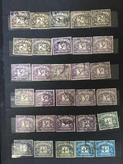 Collection: Great Britain Small Stamp stockbook full of postage due labels both mint (some mounted some mint never hinged) and used. Catalogue certainly in the hundreds