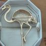 Vintage Enamel Flamingo Gold Tone Brooch Image 6