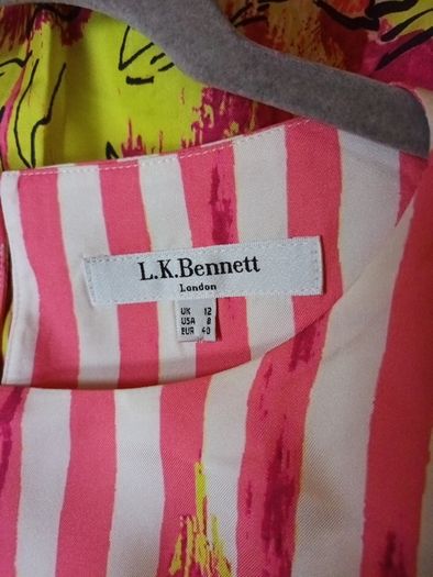 L.K. Bennett Silk Dress.  S.12.  (100% Silk).  NEQ.