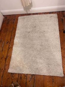 Large Cream Shaggy Rug