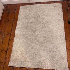 Large Cream Shaggy Rug