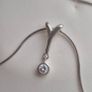 Necklace sterling silver with sparkle stone pendant Image 4