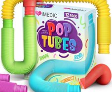 12pcs Pop Tubes - Fidget Toys Pack - Sensory Fidget Toys - Sensory Toys For Autism and Special Needs. Reduce Anxiety, Stress , ADHD and OCD - Fidget Pack (FREE POSTAGE)