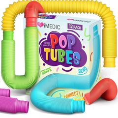 12pcs Pop Tubes - Fidget Toys Pack - Sensory Fidget Toys - Sensory Toys For Autism and Special Needs. Reduce Anxiety, Stress , ADHD and OCD - Fidget Pack (FREE POSTAGE)