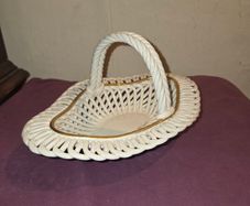 Mid Century Italian Ceramic Woven Basket - Artist signed