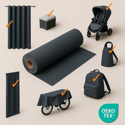 Waterproof fabric by the meter 2 M x 160 cm Durable outdoor material ideal for cushions curtains furniture covers garden seating and sewing projects Light Grey Oeko-Tex certified