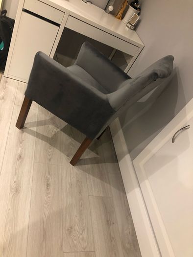 Chair in grey or taupe luxury Velvet