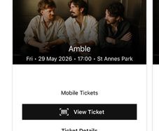 2x Amble Tickets (St. Annes Park) 29/05
