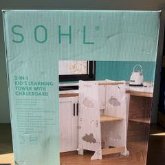 2 in 1 Kids Kitchen Learning tower with chalkboard