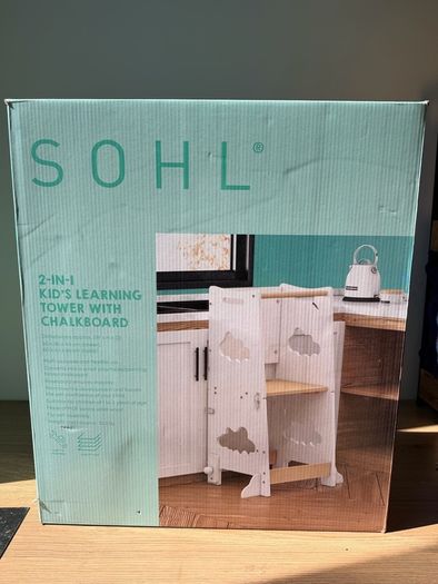 2 in 1 Kids Kitchen Learning tower with chalkboard