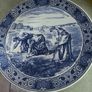 Vintage Delft Blauw Chemketa 13 inches Wall Plate -Les Glameuses n. F. Millet Image 3