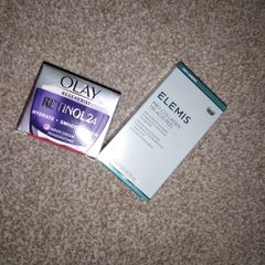 Elemis and Olay skincare