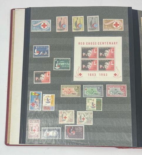 Collection: Thematic Red Cross, Malaria and For Young People stamps mainly used however some mint noted along with some miniature sheets on 28 pages