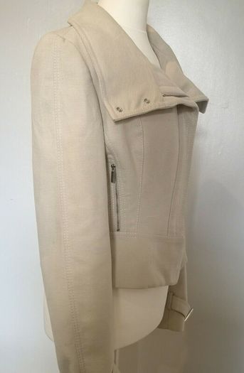 Karen Millen Beige Moleskin Biker Jacket