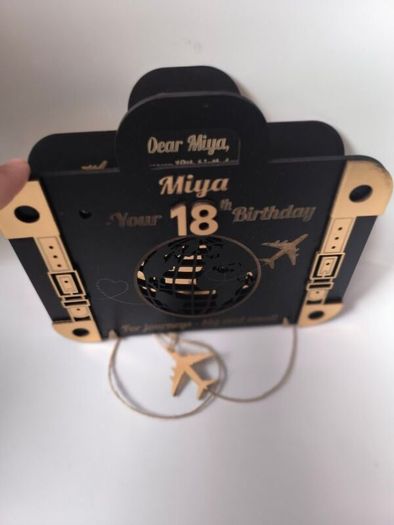 Personalised wooden birthday card for 18th birthday with money holder