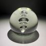 Clear glass three-bubble paperweight Image 3