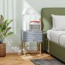 Set of Two Elegant Bedside Tables - Grey/Gold-Tone Image 5