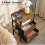 Bedside Table with Charging Station, Side Table with 2 USB Ports and Outlet Image 4