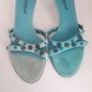 Dolce Gabbana D&G Vintage Blue Suede Embellished Mules Slides Image 8