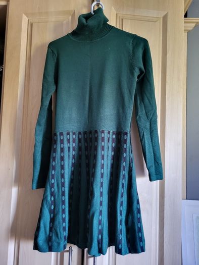 Jumper dress dark green M turtle neck