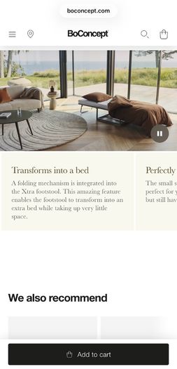 BoConcept Xtra foldable bed