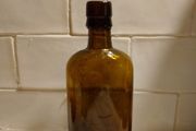 Vintage Amber Glass Bottle