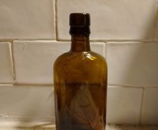 Vintage Amber Glass Bottle