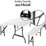 Beer tent set, foldable, 2 beer benches, 1 beer table, plastic handle, white, marquee set, camping garden furniture Image 4