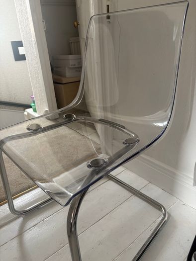 Clear plastic vanity chair