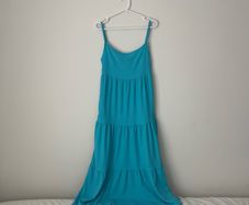 Penneys / Primark Blue Tiered Maxi Dress UK 10 | Summer Holiday Beach Dress