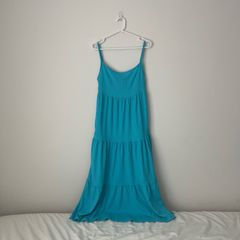 Penneys / Primark Blue Tiered Maxi Dress UK 10 | Summer Holiday Beach Dress
